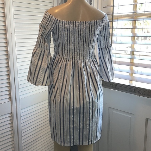 SAM EDELMAN Metallic StripeOff the Shoulder Dress - Picture 6 of 12